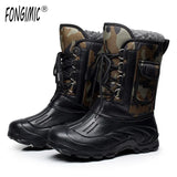 TRACKS Brand Autumn Winter Warm Men Fashion Snow Boots Military Fishing Skiing Waterproof Simple Casual Mid-calf