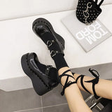 Lolita Punk Ankle Heart Strap Mary Jane Shoes Cute Japanese Lolita Harajuku Gothic Darkness Black Cosplay Ladies Pumps