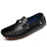 Men Leather Shoes Slip on Driving Flats Men Casual Shoes Mens White Moccasins Soft Sole Lazy Shoes Big Size