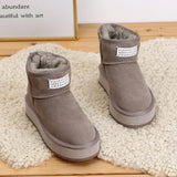 Breakj Snow Boots High Appearance Level Pure Color Versatile Fashion Winter Hot Style Short Plush Boots To Keep Warm And