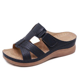 Summer Women Wedge Sandals Premium Orthopedic Open Toe Sandal Vintage Anti-slip Leather Casual Female Platform Retro