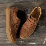 o'clock Casual Men's Genuine Leather Shoes Classic Pig Skin Male Lace-up Sneakers Quality Flats Moccasins Suede