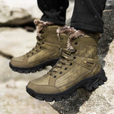 Breakj 2023 Plus Velvet Warm Cotton Shoes Men's Large-Size Hiking Shoes High-Top Snow Boots Men Thick Up Outdoor