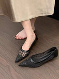 Breakj Summer New French Small Fragrant Low-Heeled High-Heeled High-Heeled Shoes Head Shallow One-Foot Single-Shoe