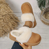 Breakj Cotton Slippers Lady Winter Home Wearing Retro Anti-Slip Thick Bottom Plus Velvet Warm Moon