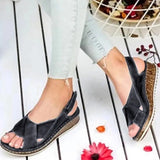 Summer Sandals For Women Shoes Retro Slip On Cork Leather Ladies Sandals Beach Slipper Gladiator Sandals Women Flip