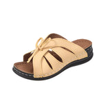 New Solid Color Rocking Line Hollowed-Out Fishmouth Slippers Large Size Bow Flat Heel