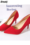 High Heels Pumps 8cm Tacones Pointed Toe Stilettos Femme Sexy Ladies Wedding Leopard Plus