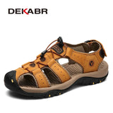 New Male Shoes Genuine Leather Men Sandals Summer Men Shoes Beach Sandals Man Fashion Outdoor Casual Sneakers Size