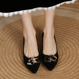 Spring Leopard Print Sexy Pointed Pin Buckle Flat Mother Shoes Flat Heel Comfortable