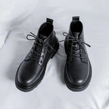 Breakj Help Martin Boots Male Handsome Autumn British Locomotive Ins Leather Shoes Port Style Couples Work Boots