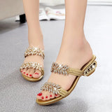 New Women's Sandals And Slippers Fashionable Square Heeled Open Toe