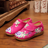 Breakj Shoe Box Girls Embroidered Cloth Shoes, Flat Single Shoes, Children's