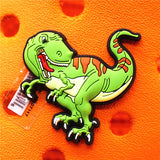 1pcs Dilophosaurus PVC Shoe Charms Accessories Decorations Jurassic Dinosaurs Bus Designer Croc Jibz Buckle Kids
