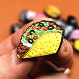 Cute Food Donuts Popcorn Omelette Shoes Decoration Accessories Original Jibz for Croc Charms for Shoes Bracelets Kids