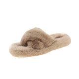 Breakj Slippers Women Wear Net Red Code 2025 New Autumn And Winter Warm Wear Cross Fur