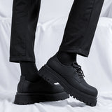 Breakj Men's Shoes 2023 New Black Chef Shoes Low Boot Casual Leather Shoes