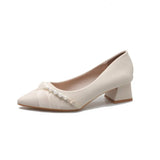 Breakj Light Mouth Apricot High Heels Women 2025 New Spring And Autumn Korean Version Of The Commuting Pointy Thick Heel Single