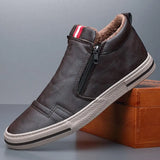 Casual Shoes Winter Warm Ankle Boots Fashion Man Snow Boots Outdoor Footwear Black Sneakers Men's Leather botas
