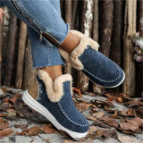 Breakj Shoes Plus Thick Hair Edge Warm Flat Cotton Shoes 2025 Autumn And Winter New Snow