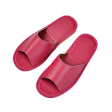 Cow Leather slippers couple indoor non-slip men women home fashion casual single shoes for women TPR soles spring