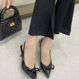 Breakj Patent Leather Tip-Headed Bow Sandals Women 2025 Spring And Autumn New French Shallow Thin-Word High-Heeled Shoes