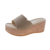 Large Size Slippers Women's Summer Fashion Slippers With Korean Version Of Slope Heels, Thick Heels, High-Heeled Cake
