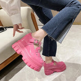 Breakj Spring And Autumn New Platform Woven Inside Increased Patent Leather Shoes Platform Sandal Women's Singles