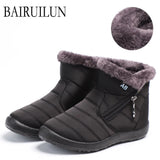 Boots Waterproof Snow Boots Female Plush Winter Boots Women Warm Ankle boots Winter Shoes Women casual flat