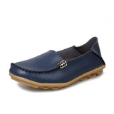 Women Shoes Woman Flats Genuine Leather Round toe Slip on Loafers Ladies Flat Shoes Skid proof Spring/Autumn