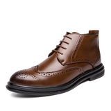 Men Boots Brand Luxury Men's Ankle Boots Quality Leather Men's Dress Shoes Lace-UP Oxford Formal Shoes Wedding
