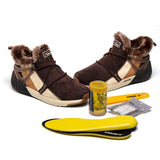 Anti season clearance Men Boots Casual Winter Sneakers Leather Vintage Comfortable Plush Snow Ankle Boots Walking