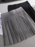 Autumn winter a-line thick short SWEATER Skirt Women good quality cute pleated mini skirt female elegant knit