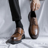 Breakj Head Leather Shoes Men Business Dress Young British Casual Men Working Suit Wedding Grooms Shoes