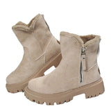Breakj Boots Women's Trend 2025 Winter New Mid-Crowded Thick Cotton Shoes Fur Integrated Winter Women's