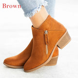 Ankle Boots High Heels Wedges Shoes Woman Booties Autumn Warm PU Leather Shoe Chaussures Femme Zapatos Mujer