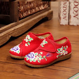 Breakj Shoe Box Girls Embroidered Cloth Shoes, Flat Single Shoes, Children's