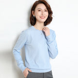 Sweater 2020 New O-neck Female Long-sleeved Knitted Pullover Jumper Pull Femme Clothes White Loose Thin Korean Plus