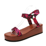New Summer Comfortable Non-Slip Platform Wedges Open Toed Wedges Roman Women's Sandals Shoes Buckle Strap Sandalias De