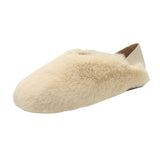 Loafers Ladies Winter Warm Ballerinas Shoes For Women Flat Heel Flats Or Slippers Two Purposes Woman Big Size