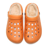 Winter Men Clogs With Fur Fashion Khaki Black Blue Plush Warm Mule Clogs Slippers Sandals Garden Fur Clogs Garden
