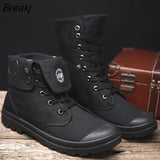 Canvas Shoes Men's Four Seasons Breathable Tooling Shoe Baotou Labor Insurance Footwear Sneakers Male khaki Large