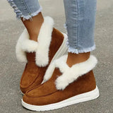 Breakj Velvet Women's Cotton Shoes 2023 Autumn And Winter New Solid Color Velvet Cotton Shoes Casual Shoes Low Help To Keep