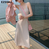 color vacation summer slim sexy dress lower v-neck dress a-line women's dress candy color feamle summer long