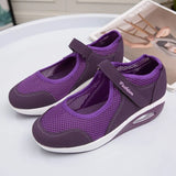 Cushion Platform Sneakers Women Breathable Mesh Spring Summer Casual Shoes Woman Plus Size 44 Ankle Strap Flats Zapato