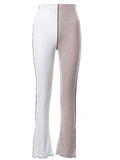 Flare Pants For Women Patchwork Sexy Soft Women High Waist 2021 Autumn Fitness Casual Fashion Elastic Pantalones
