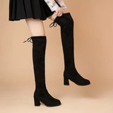 And Winter New Long Cylinder Over The Knee Boots In The Round Head With The Lady With Elastic Boots Ride College