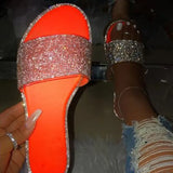 Party Shoes Women Platform Snake Print Woman Sandals Bling Anti-Slip Female Solid Color Rhinestone Sexy Sandals