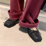 Upgrade ~ Bow Tie Pig Nose Shoes Female Autumn 2024 New Full Skin