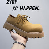 Breakj Top British Style Men's Platform Soft Leather Shoes Men's